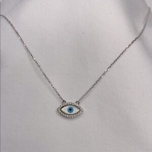 Silver Evil Eye Necklace NWOT